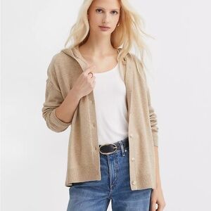 Loft ribbed Hooded Button-Front Women's Sweater Cardigan size Small